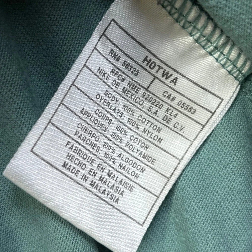 VINTAGE Y2k Nike Hoodie Womens XL (16-18) Blue Green Full Zip Pockets Swoosh